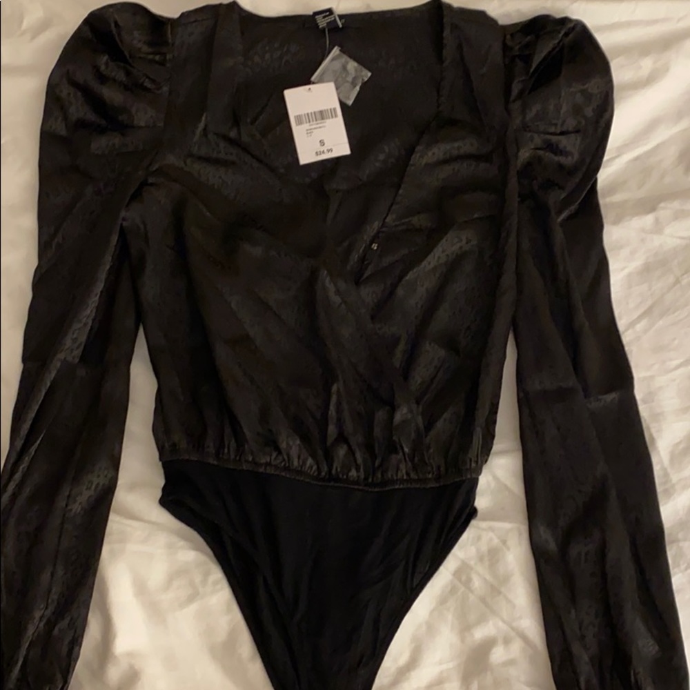 Forever 21 black cheetah print bodysuit